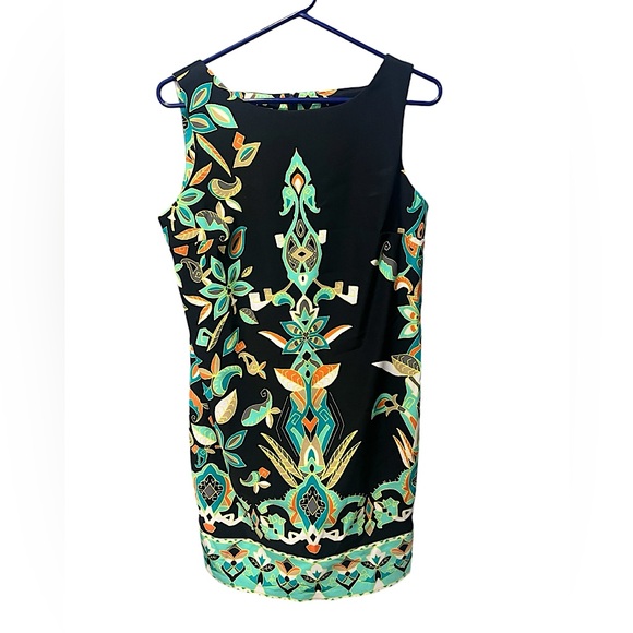 Kim Rogers Dresses & Skirts - Kim Rogers Black and Floral Printed Sleeveless Dress Womens Size 12